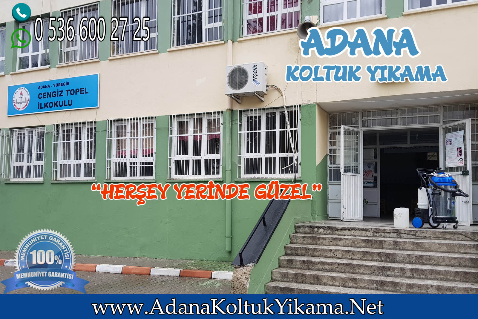 Adana Koltuk Yıkama + Cengiz Topel İlköğretim Okulunda Adana Koltuk