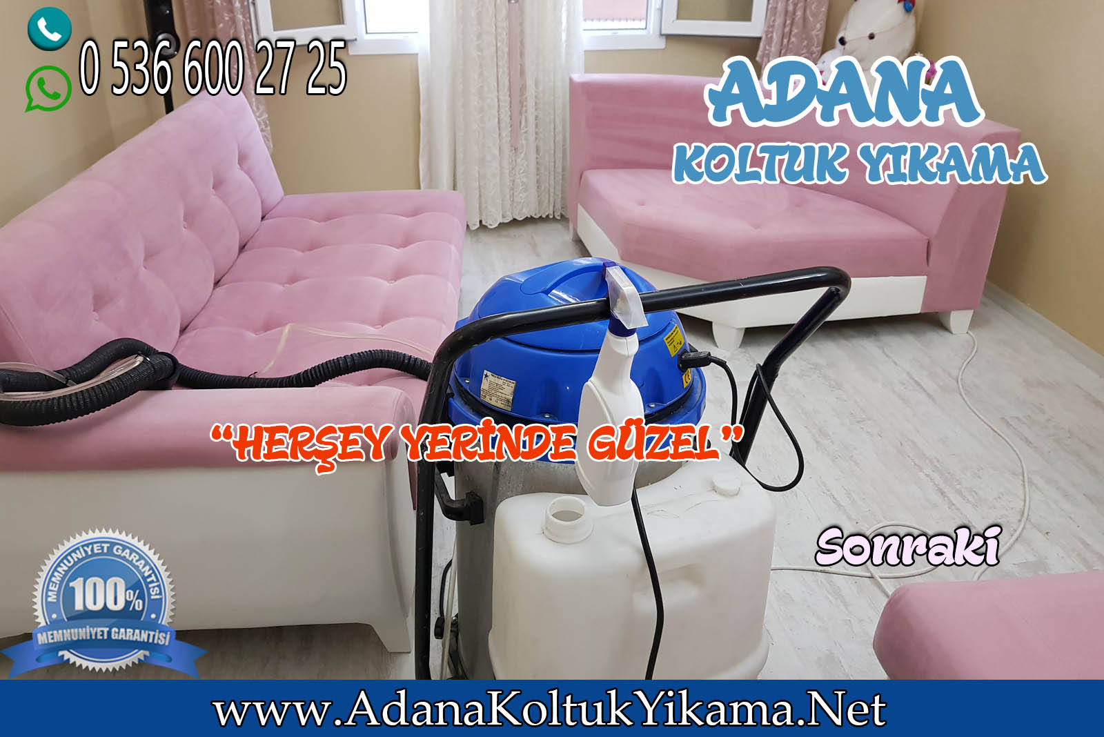Adana Koltuk Yıkama + Pınar Mahallesi L Koltuk Yıkama